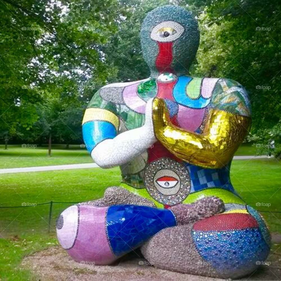 Colourful Mosiac at Yorkshire Sculpture Park 