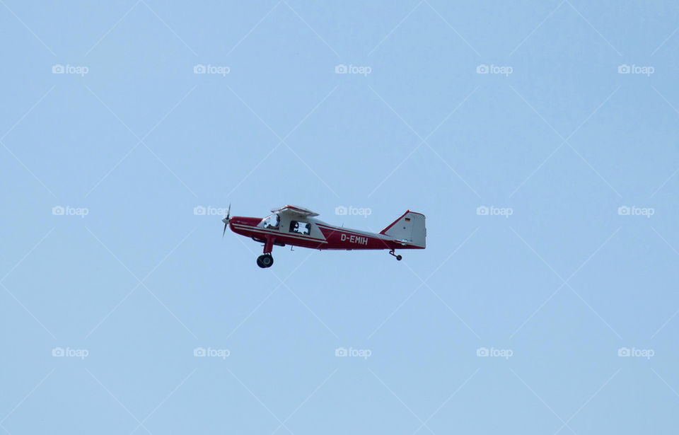 Small plane over the German alps 