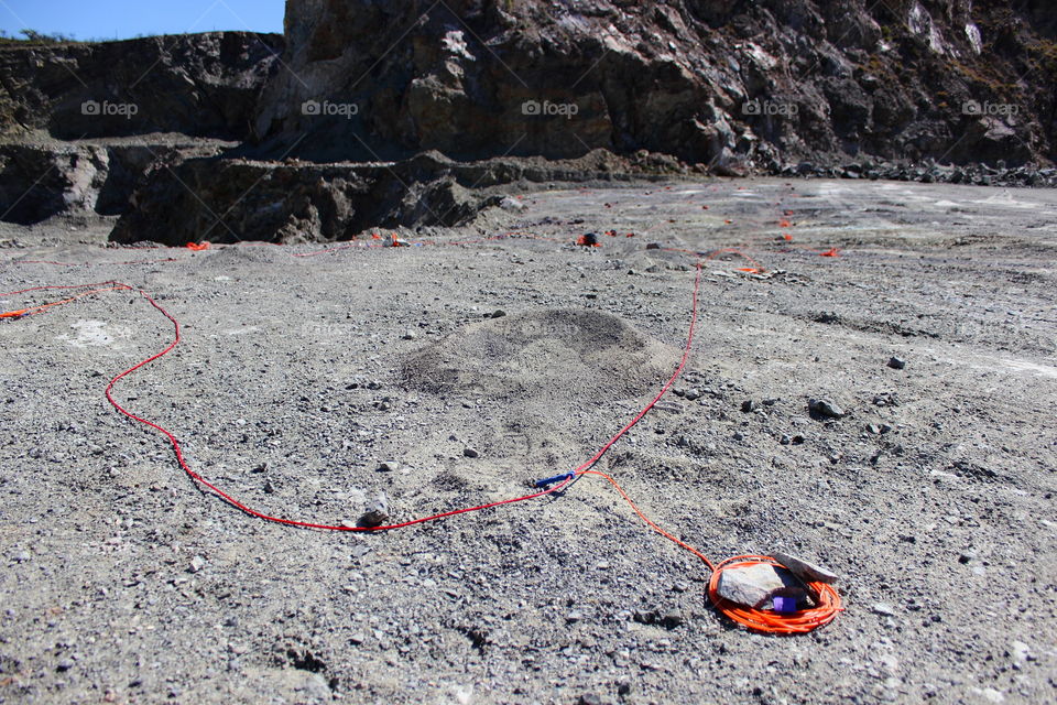 blasting. blasting in the quarry