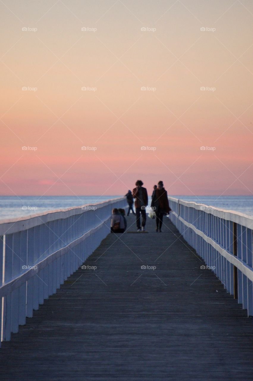 Family on the jetty