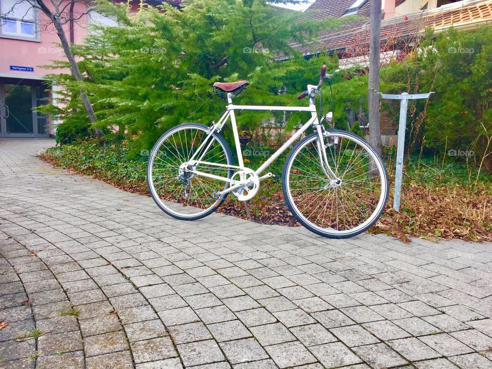 Retro white bicycle