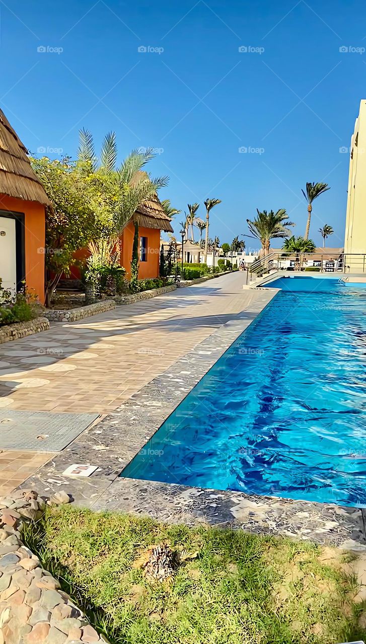 Banglos and pool at Gouna