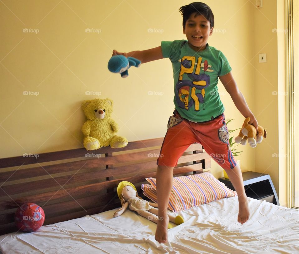 jumping with joy when mumma allows to spoil the bed ...🥰