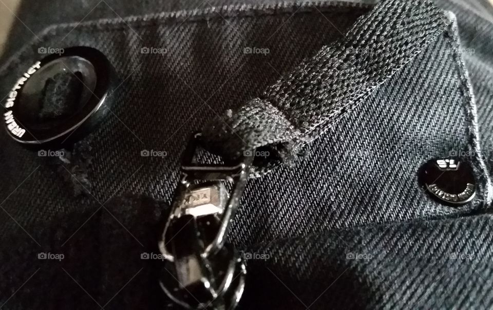 Extreme close-up of jeans pocket