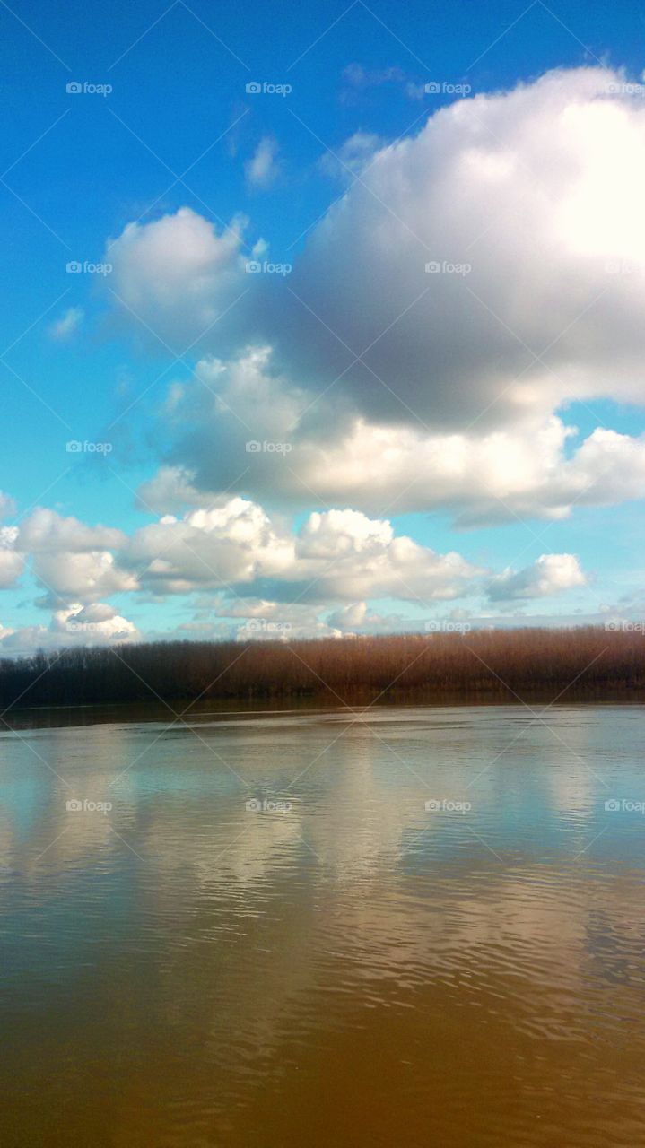 sky reflection on Danube waters