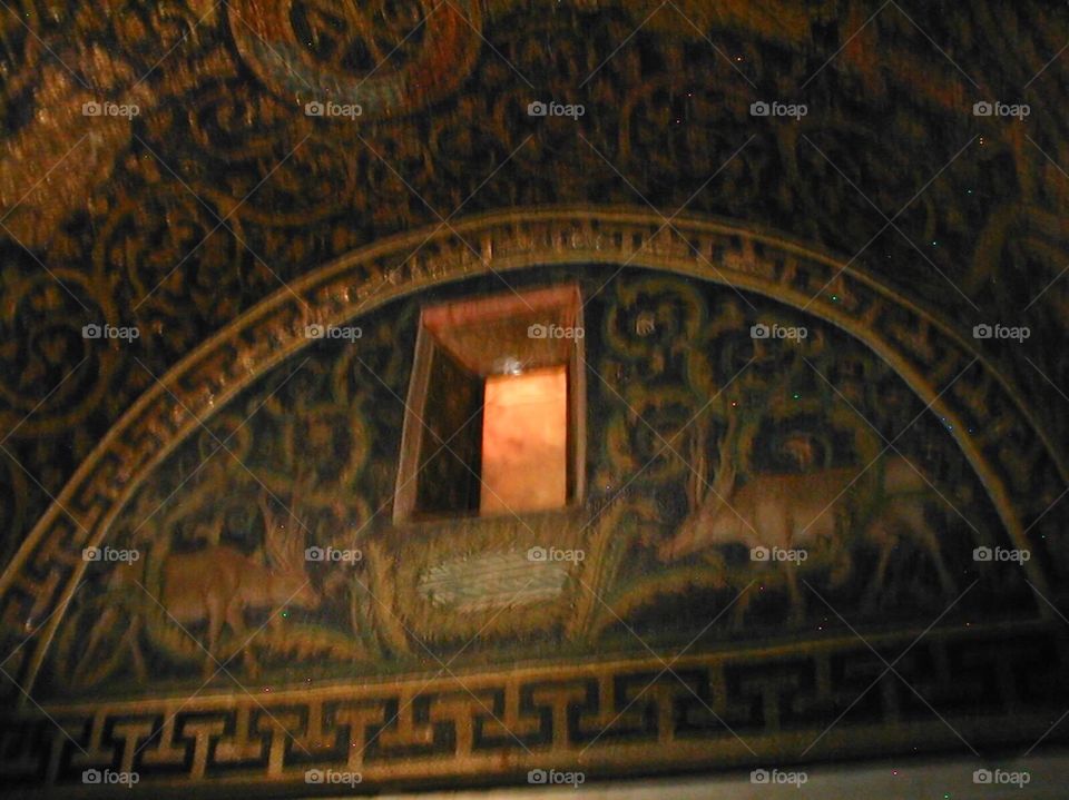 Alabaster window . Mausoleum di Galla Ravenna Italy 