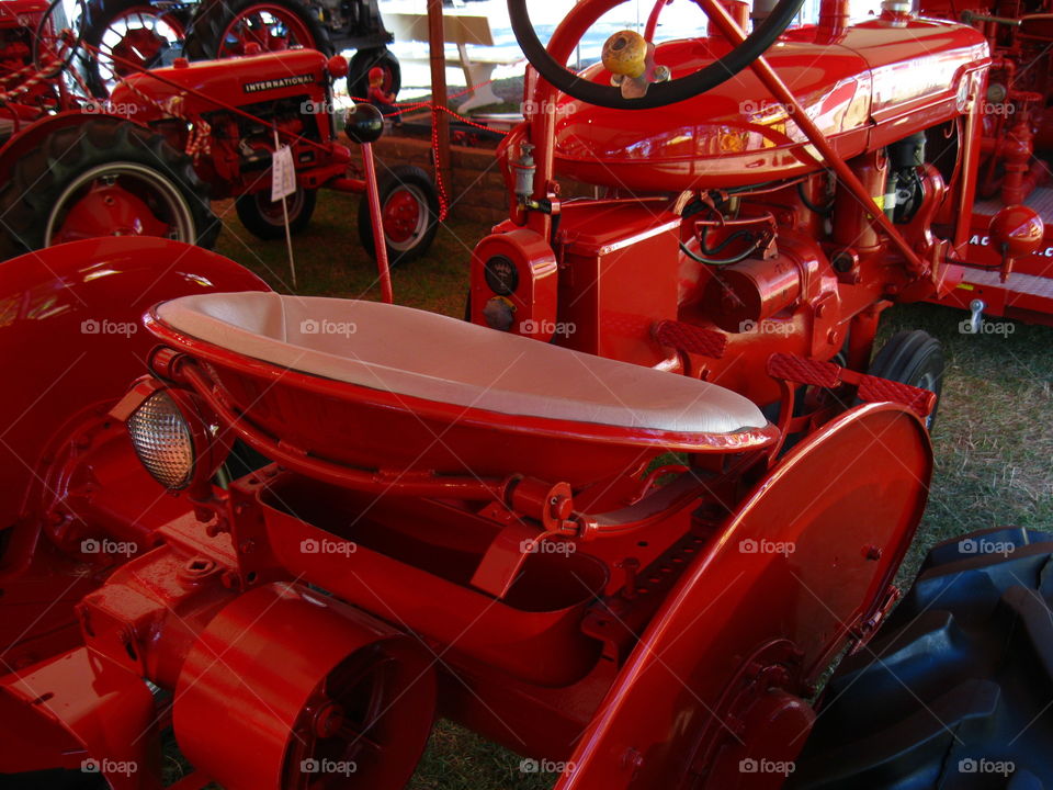 Big red tractor seat