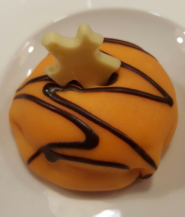 High angle view of tasty dessert