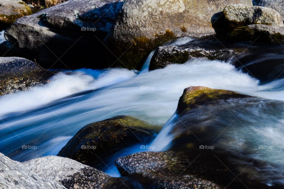 Flowing water through the rock