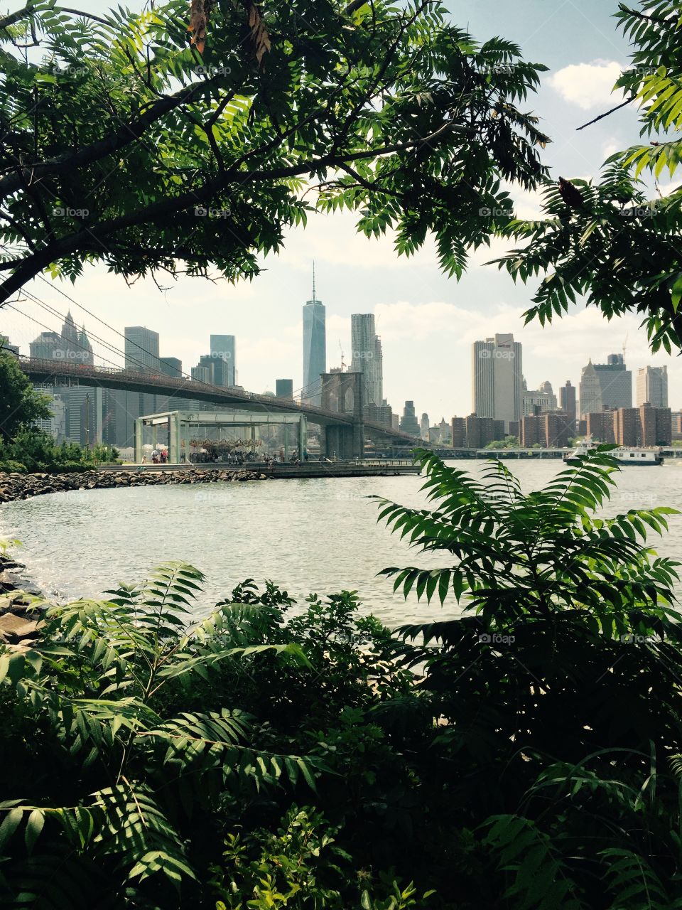 Brooklyn bridge and NYC . Taken from "DUMBO" in Brooklyn 