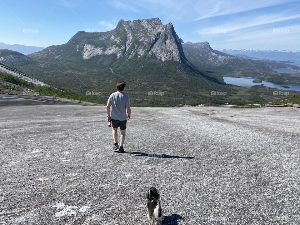 Tiny hiker following 