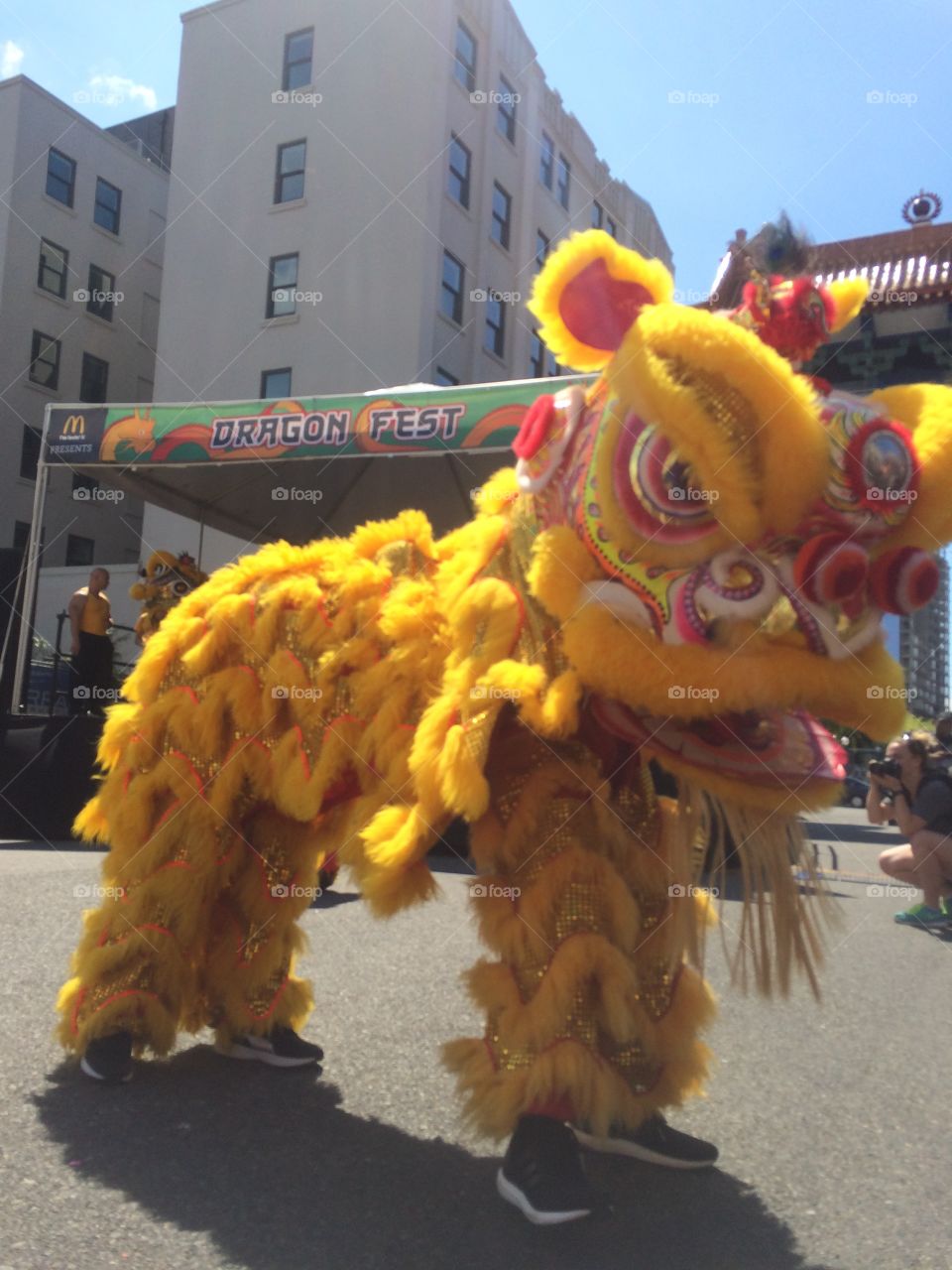 Dancing lion at Seattle Dragon Fest