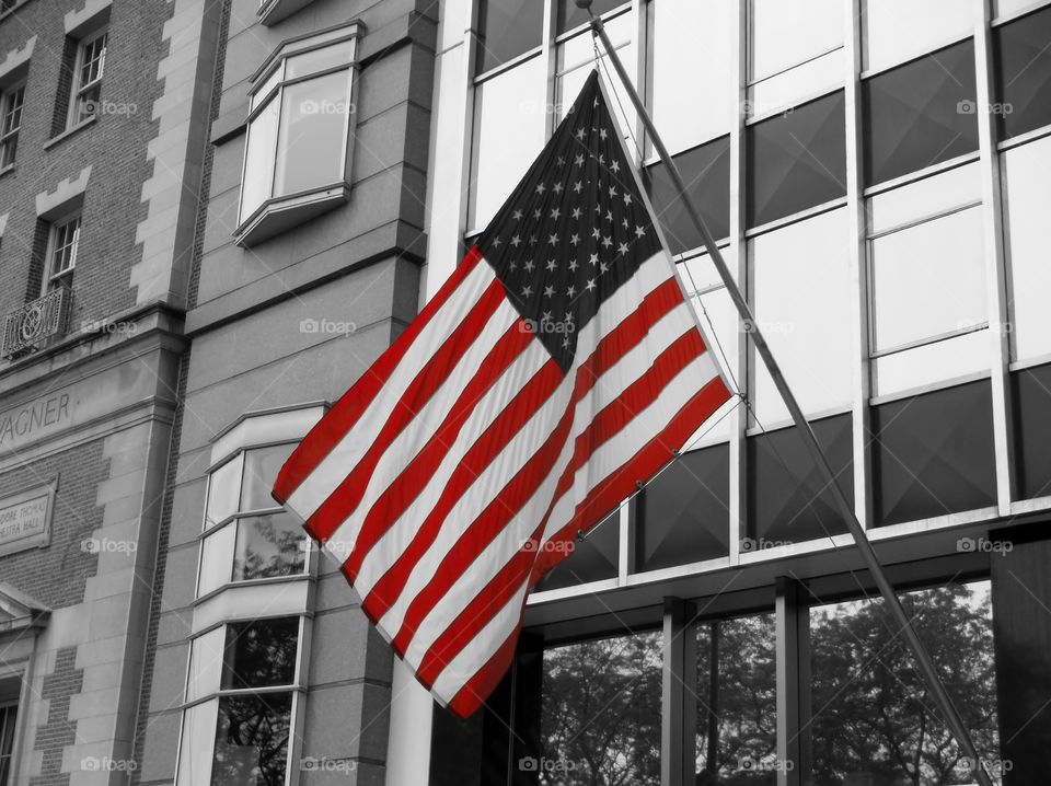 American Flag. Flag in downtown Chicago.