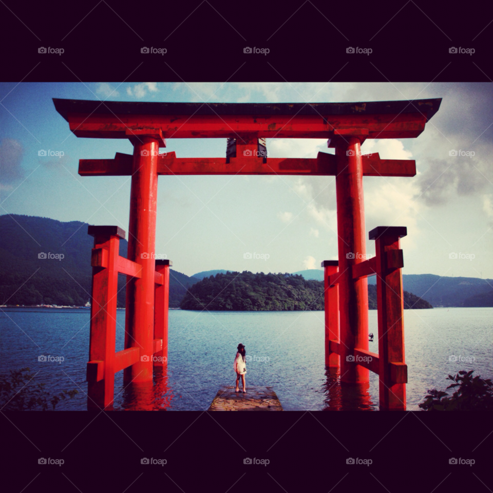 lake japanese temple japan by KengPP