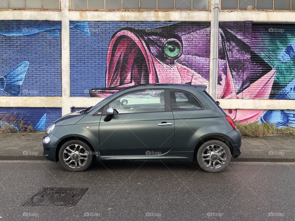 Mat green fiat 500