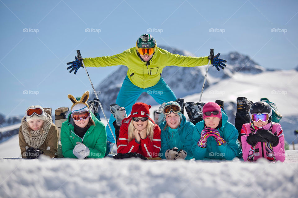 People enjoying in winter