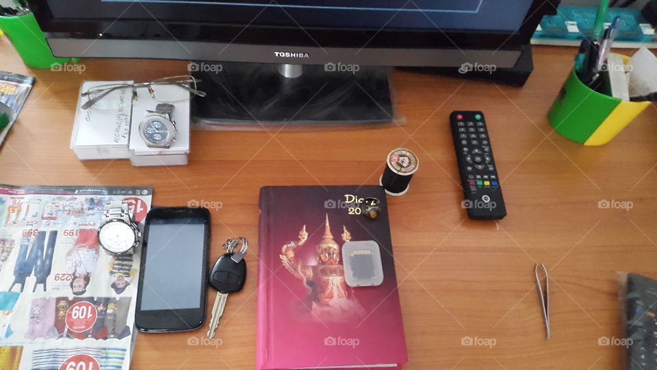 cluttered. That is on the table