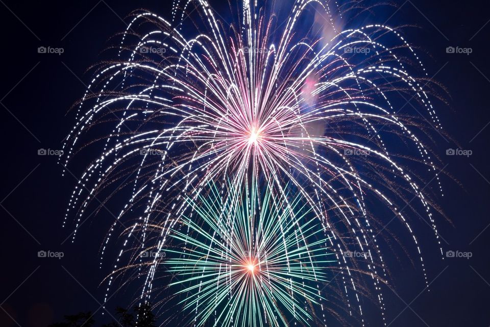 Fireworks display on 4th of July