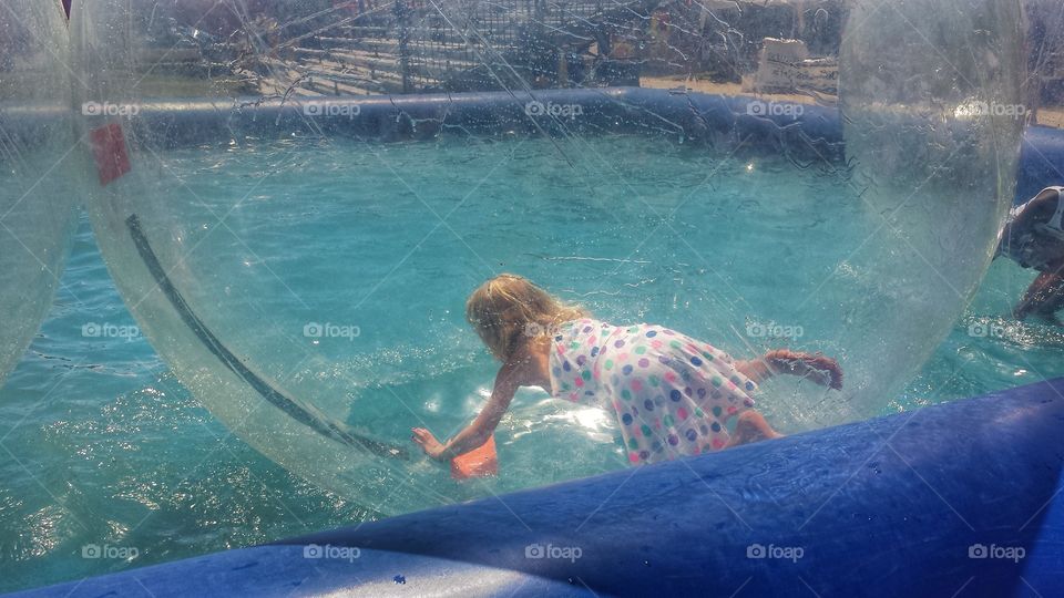 Summer Fairground Fun. Giant Inflatable Bubble