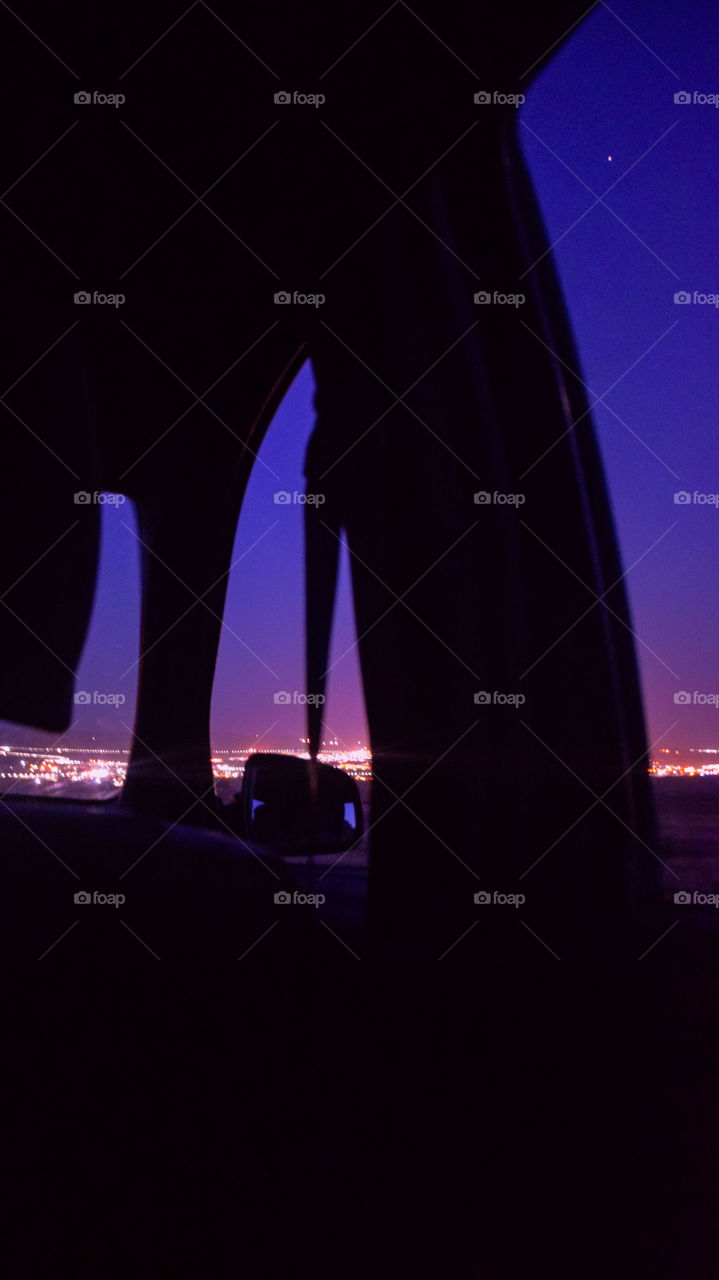 Night in the car having a good time