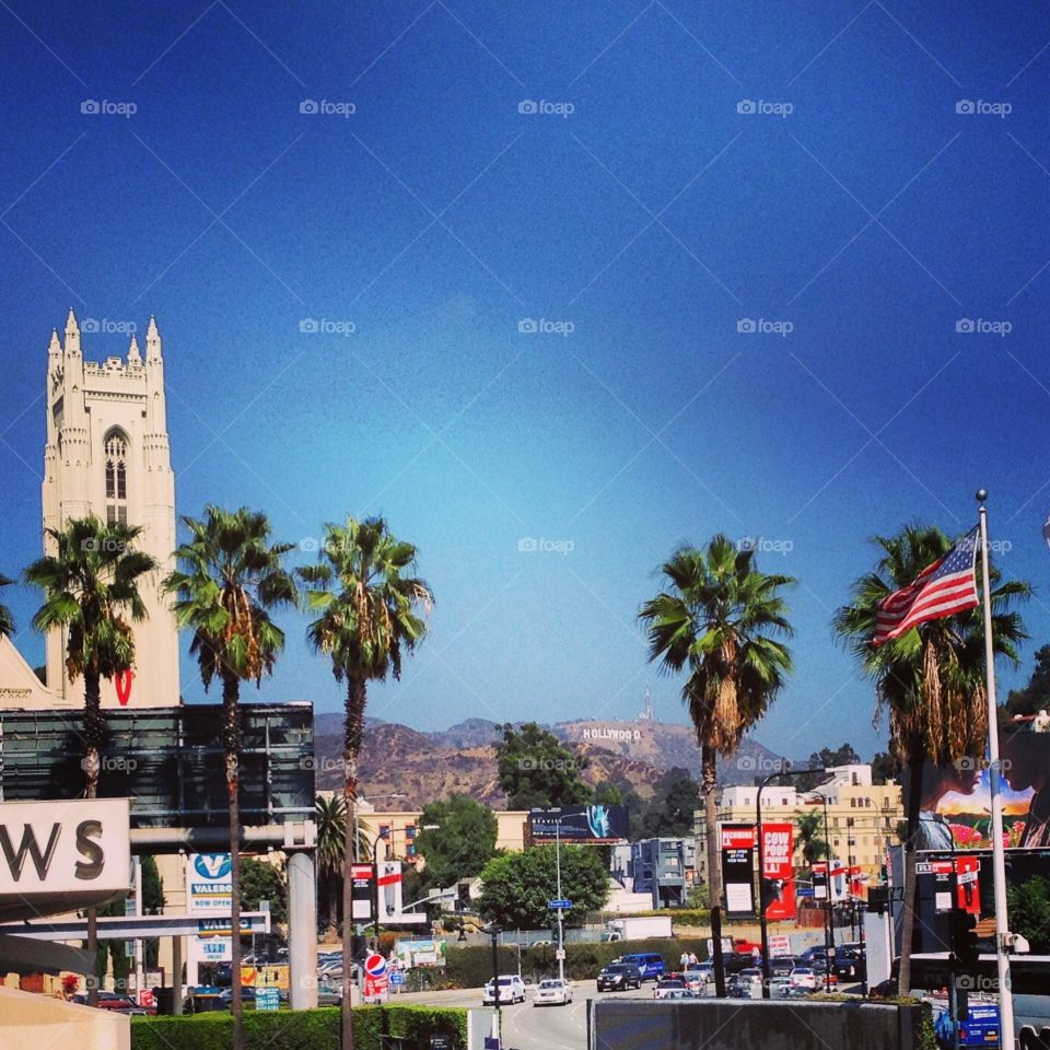 Hollywood. Blue Sky in LA