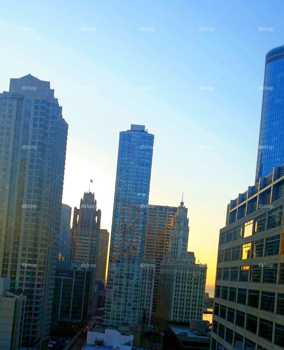 Chicago. Sunrise in Chicago