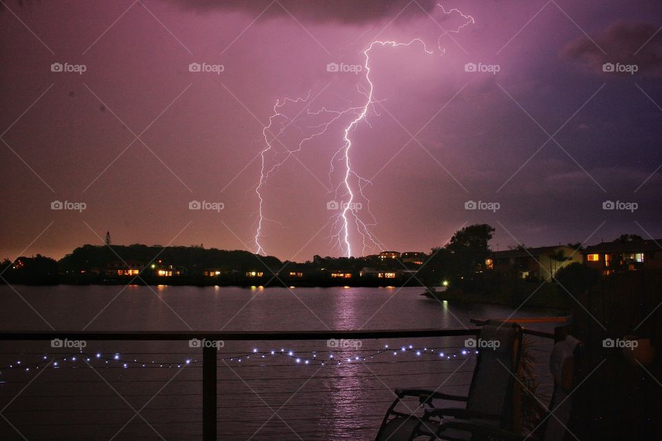 Lightning off the back deck. Gold Coast. Qld. 