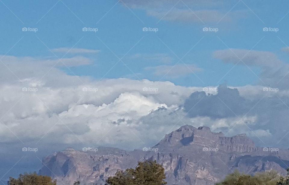 Rain clouds over the Superstitions