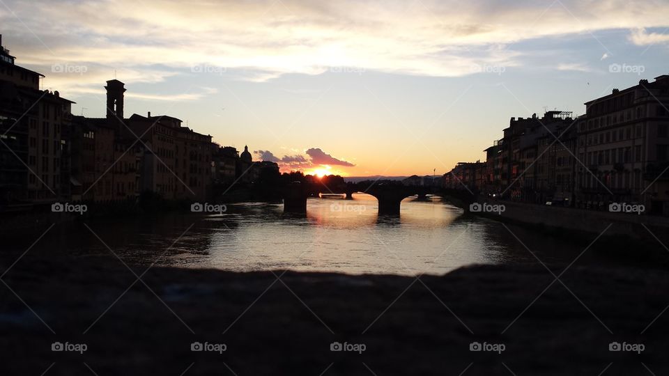 ponte vecchio's sunset