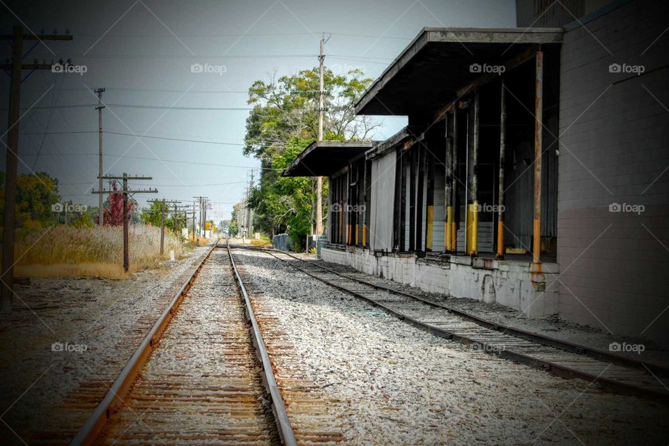 Train tracks and loading dock