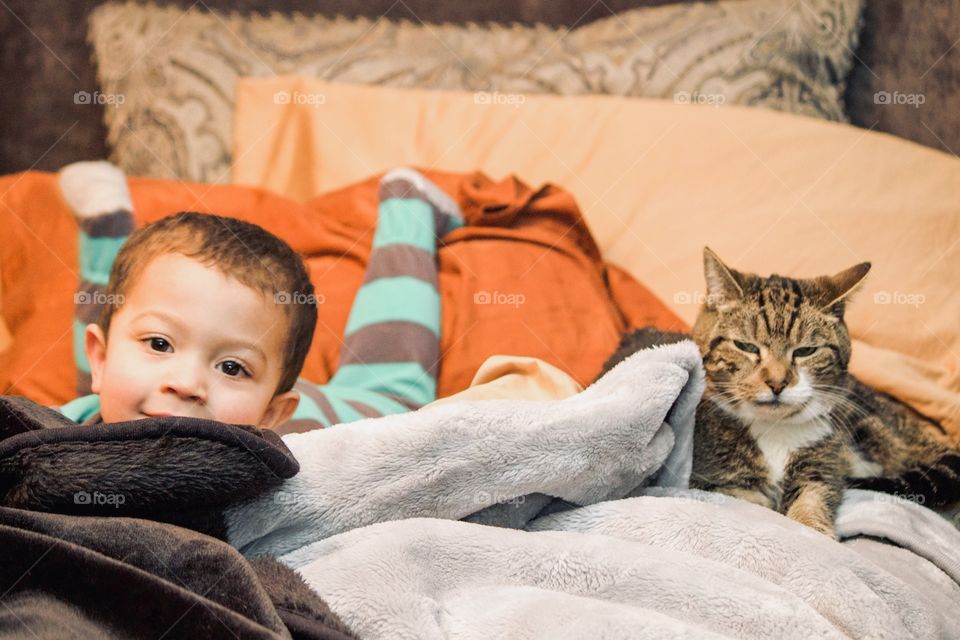 A boy and his cat