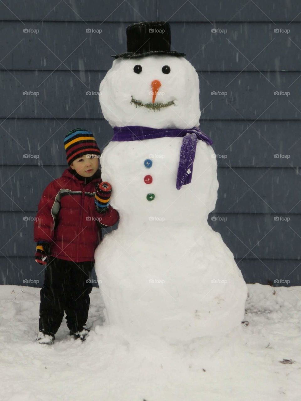 The Perfect Snowman. A snowman my son and I built together,  one snowy afternoon