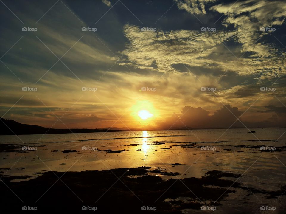 a beautiful landscape of sunsest in southeast sulawesi indonesian