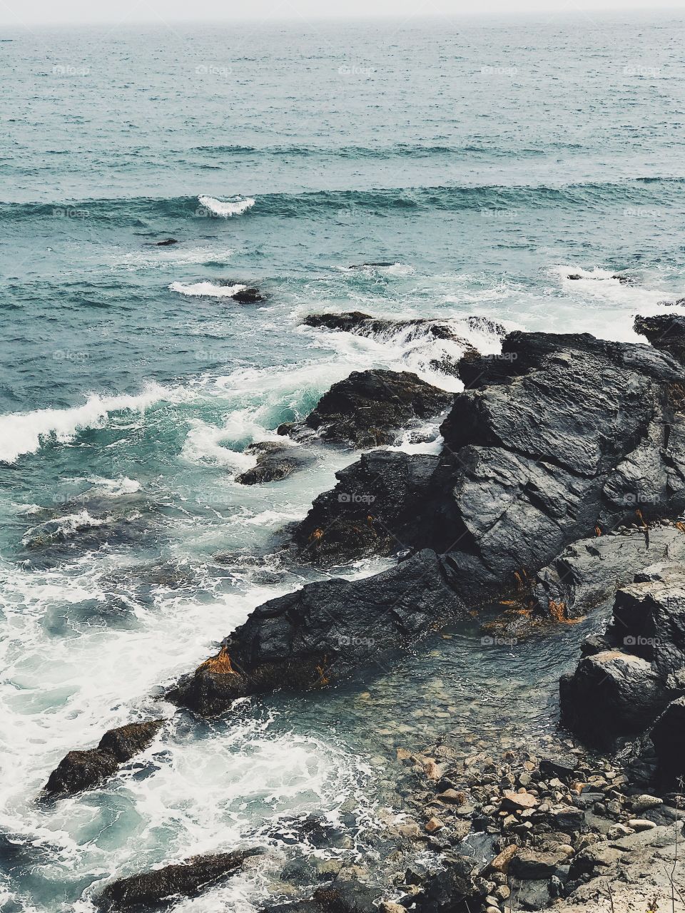 Waves crashing in Rhode Island 