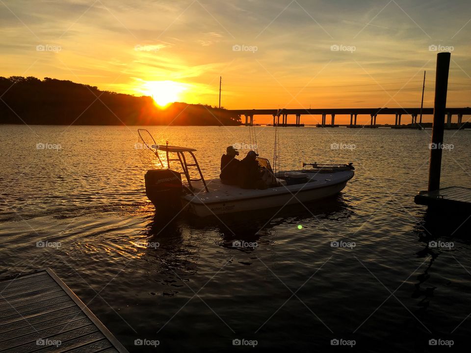 Sunset, Dawn, Water, Boat, Sun
