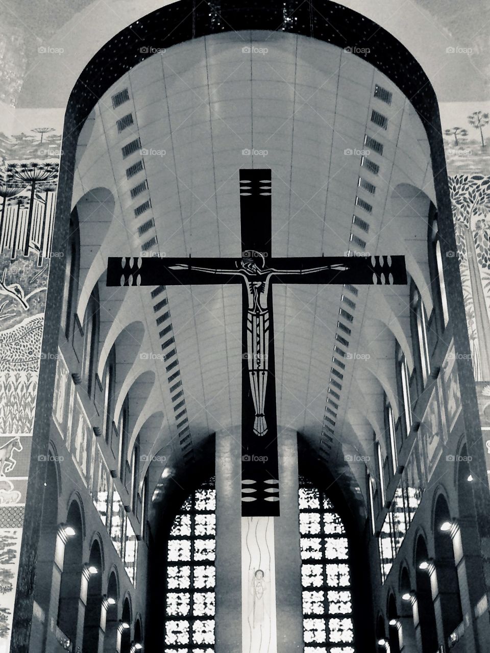 crucifix inside the basilica