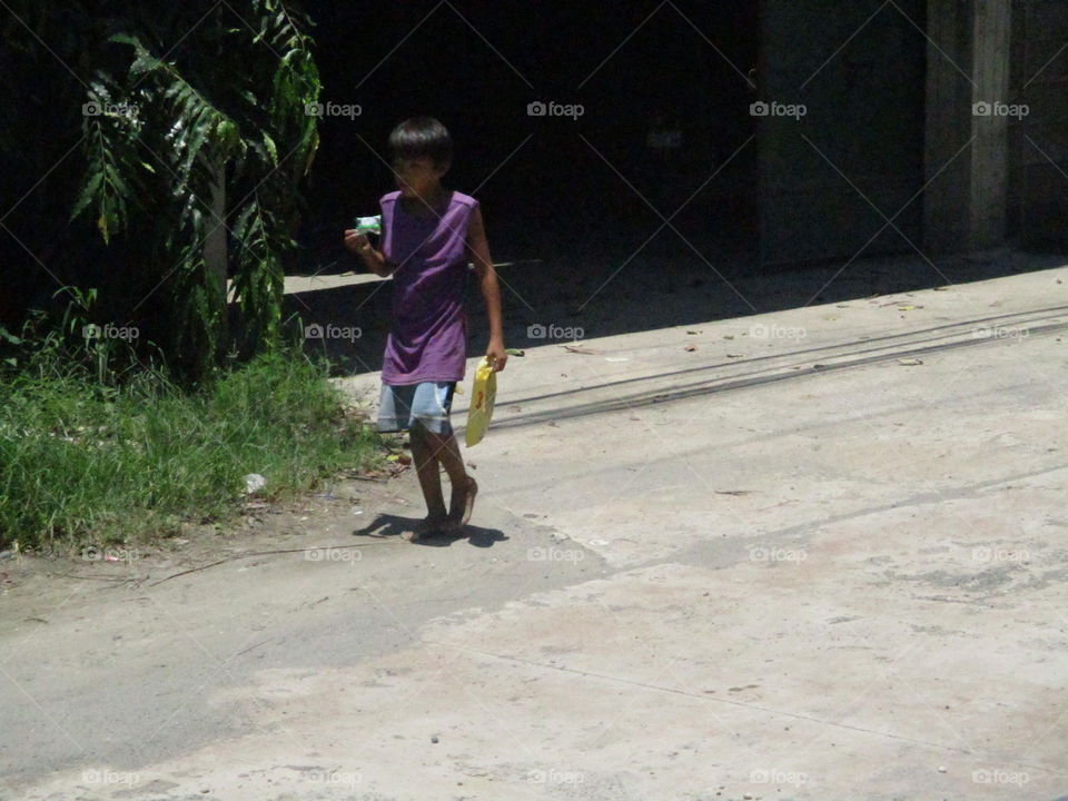 kid on street