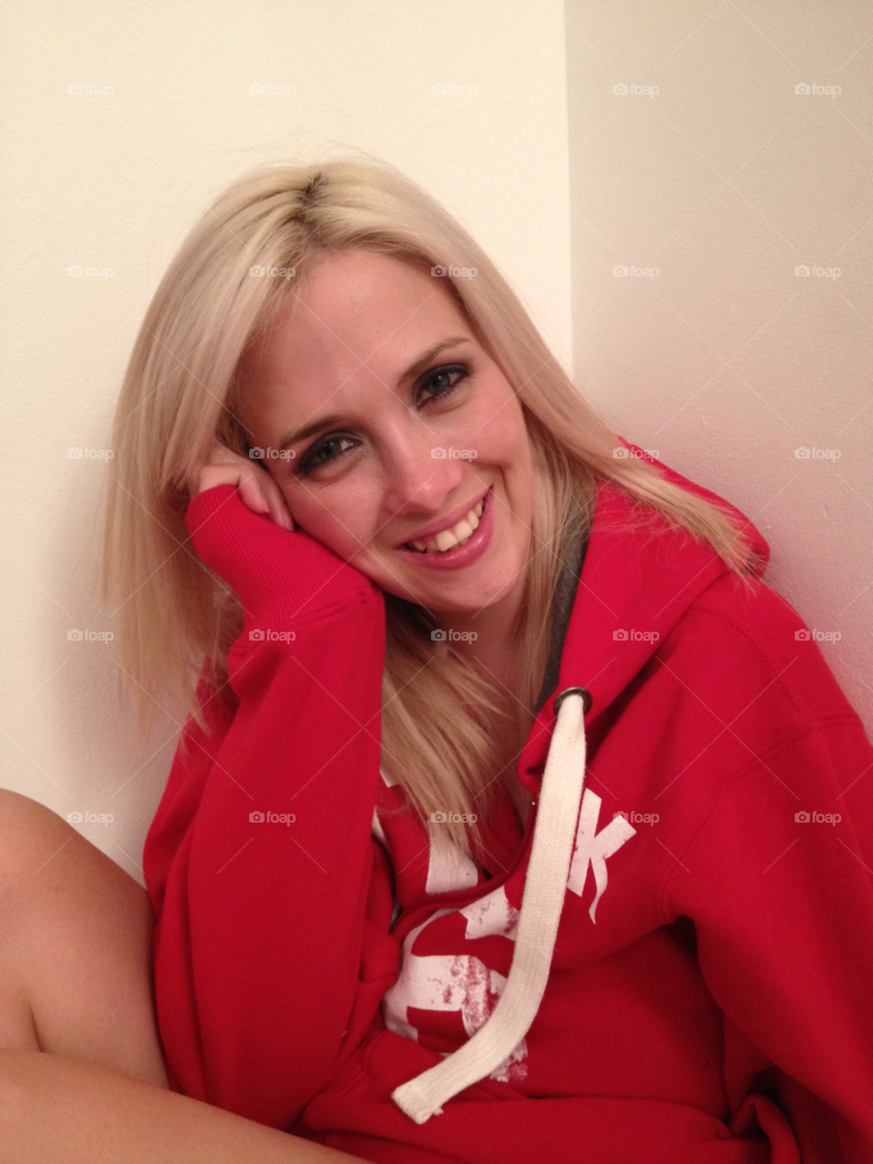 happy woman red model by claudeschneider