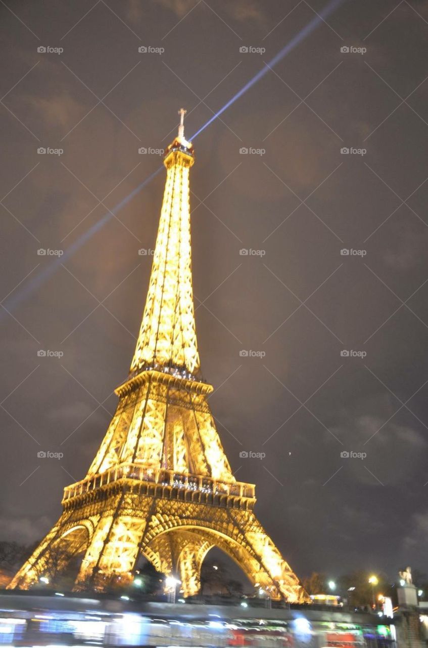 Eiffel Tower at night in paris !!!