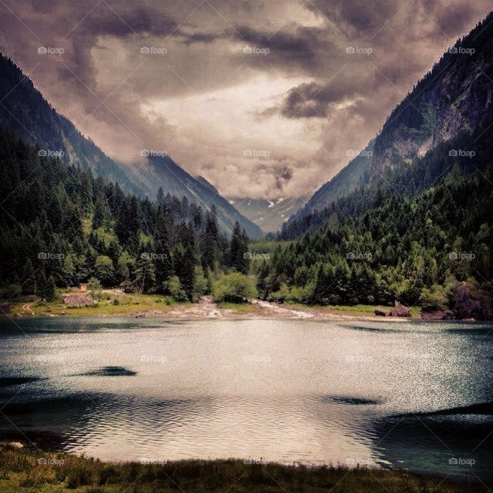 clouds lake mountains alps by anrool