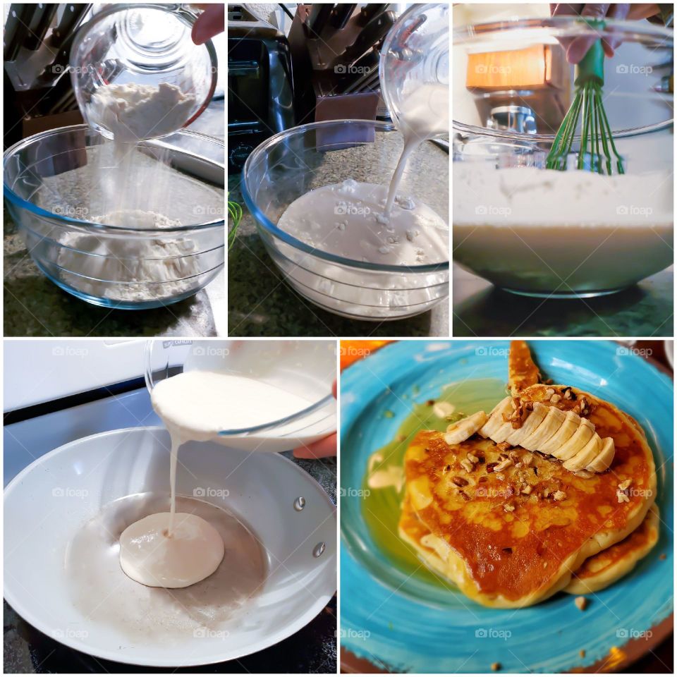 The process of making pancakes