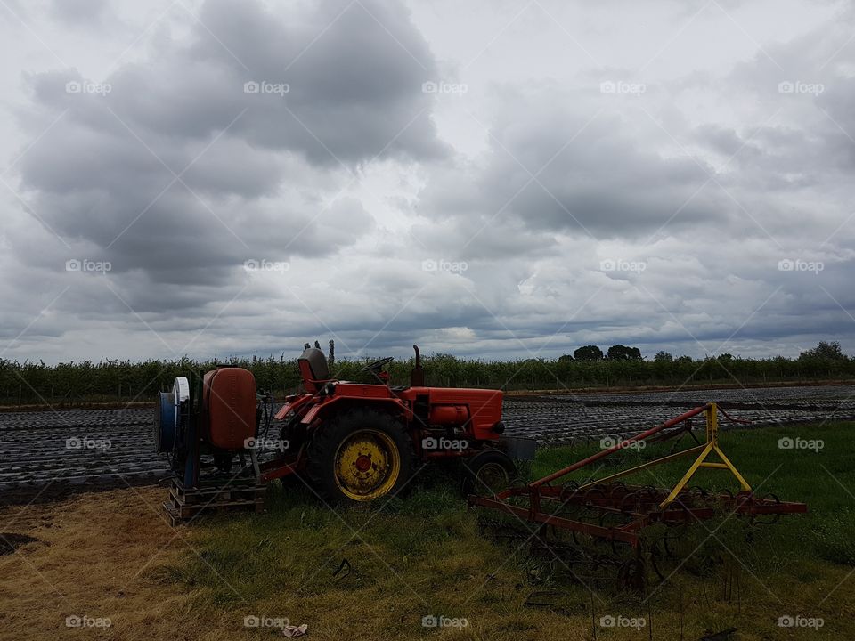 tractor on agriculture soil