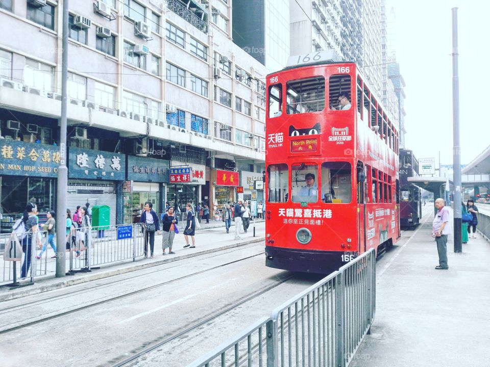 Tram Station in HongKong