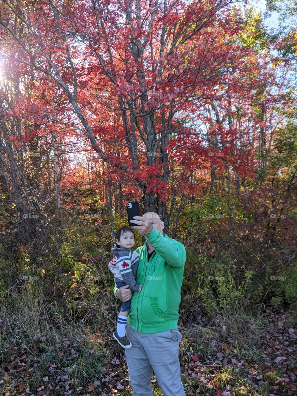 Father and son selfie.