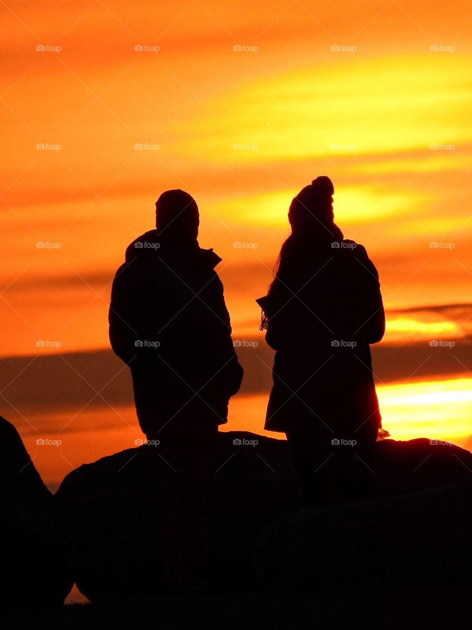 Silhouettes in sunset