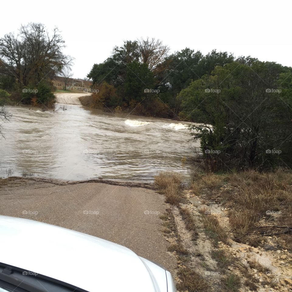 Flood. Flooded river Texas 