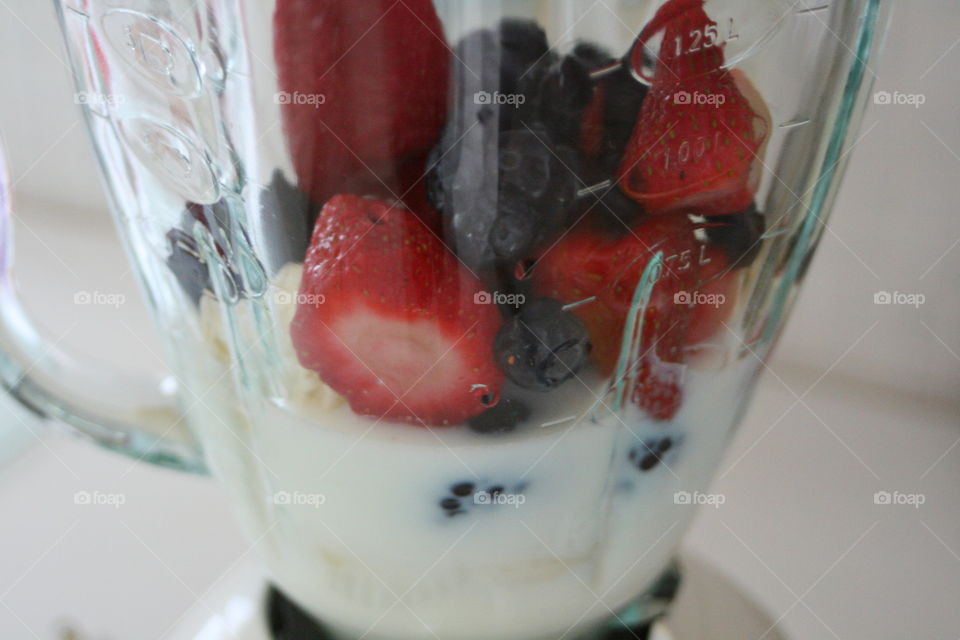 Fruit Smoothie in the Blender