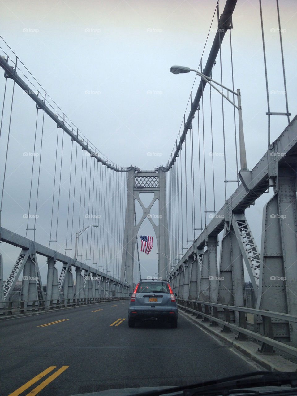bridge cloudy american flag by Nannon87