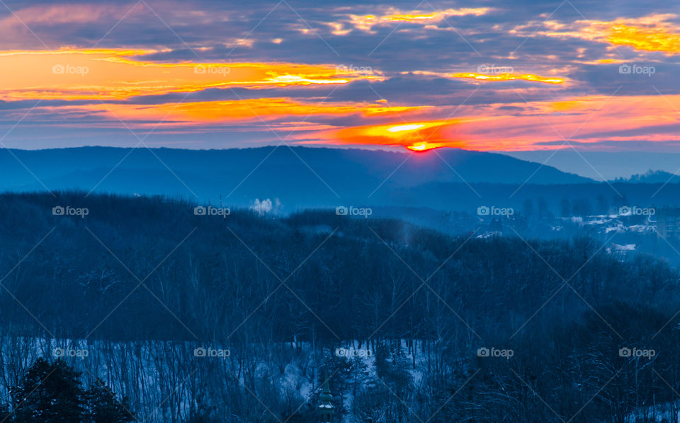 Nature landscape during sunset