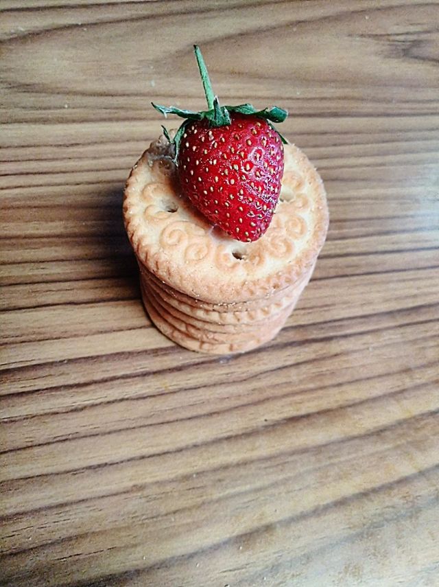 Cake and strawberry